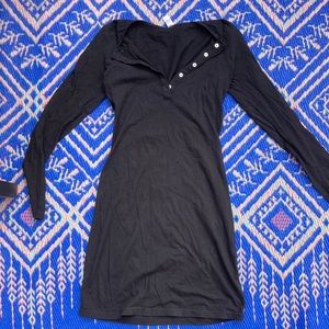 American apparel black long sleeve fitted dress, black sz medium
